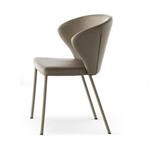 OZZIO ANDRE Fauteuil en Eco-cuir Crème Café avec piétement en métal bronze