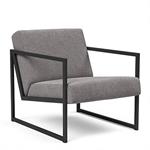 INNOVATION LIVING Chaise design VIKKO ARMS métal noir Tissu Flashtex Light Grey