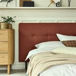 Tête de lit capitonnée en tissu L142cm - terracottaMARGO