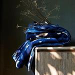 Édredon à motif fleuri en coton velours lavé 100x180cm - bleuANH