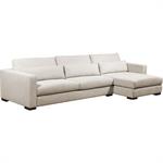 Canapé grand angle gauche fixe en tissu Bloq -  beige roucasBATIS