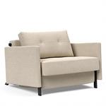 INNOVATION LIVING  Fauteuil design SOFABED CUBED 02 ARMS convertible lit 200x90cm Phobos Latte