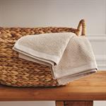 Lot de 2 serviettes invités en bouclettes de coton bio - beige alpilles 30x50cmCOLINE
