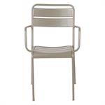Chaise accoudoirs extérieur métal taupe OPUS