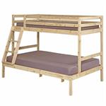 Pack lit superposé avec 2 matelas bois massif 120x190 cm