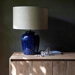 Pied de lampe électrifié en grès D27cm - bleuCATALINA