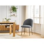 Chaise LALIE tissu texturé et pieds métal noir gris foncé   BOBOCHIC