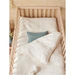 'Housse de couette bébé gaze de coton bio Baby Gaufrée'' ivoire/ etoile caramel'''