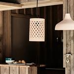 Suspension extérieure cylindrique ajourée en terre cuite - rose argile D15cmOUST