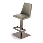 Ozzio DALLAS Tabouret de bar en Cuir Moka et Métal