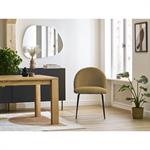 Lot de chaises LALIE tissu velours côtelé et pieds métal noir jaune et vert   BOBOCHIC