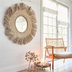 Miroir rond en jonc de mer - naturel D80cmHOURTIN