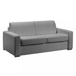 Canapé convertible express 160 IMPERIAL matelas 22 cm sommier métal velours Astra gris