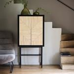 Buffet haut 2 portes en bois - noirTANU