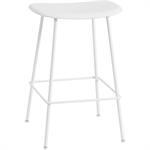 Tabouret de bar 65cm blanc piétement tubes Fiber - Muuto