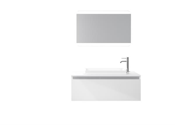 Meuble de salle de bain 3 pièces en mélamine blanc
