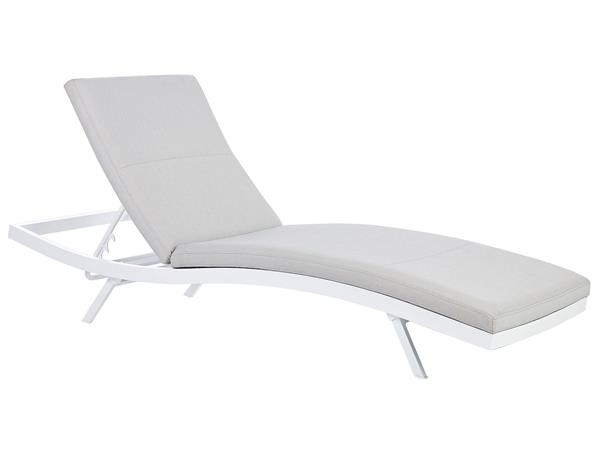 Chaise longue métal gris clair