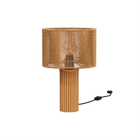 Lampe en papier de corde et socle en rondin de bois