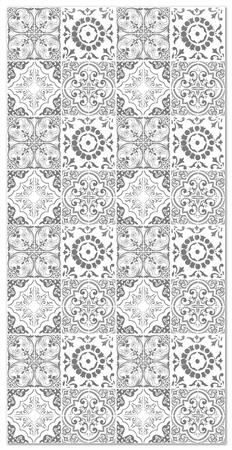 Tapis vinyle carreaux ciments grenade gris 80x300cm