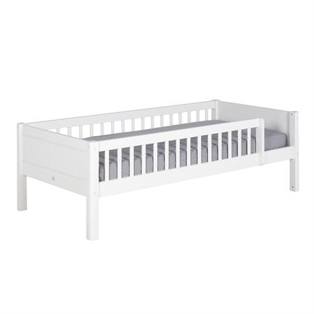 Lit enfant avec barrières bois massif blanc 90x190 cm