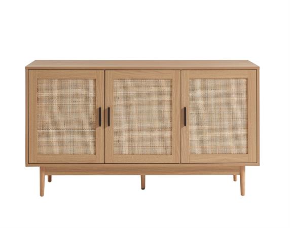 Buffet   cannage rotin  3 portes