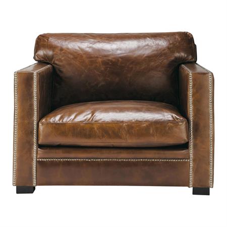 Fauteuil en cuir marron