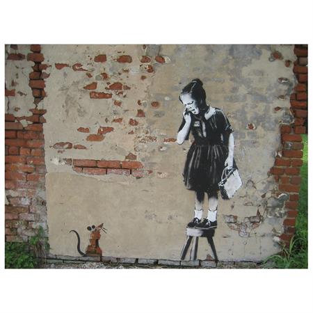 Tableau impression sur toile Fille et Souris 60x80cm