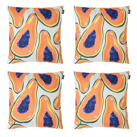 Lot de 4 coussins d'extérieur papaye 43x43