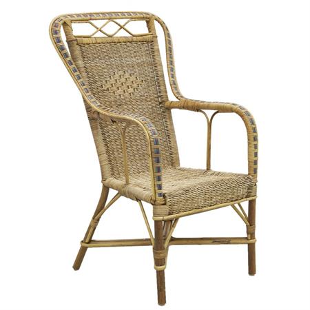 Fauteuil haut en manau et rotin medan