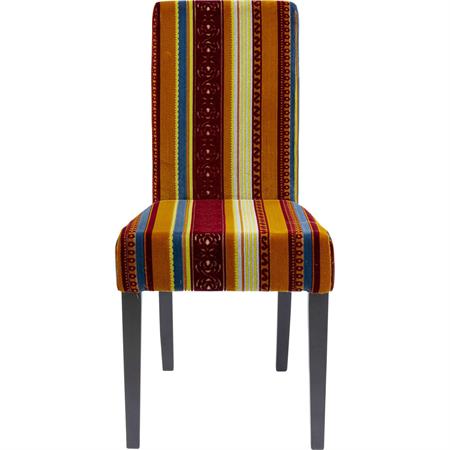 Chaise patchwork rouge/orange et hêtre noir