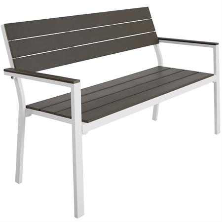 Banc de jardin gris clair/blanc