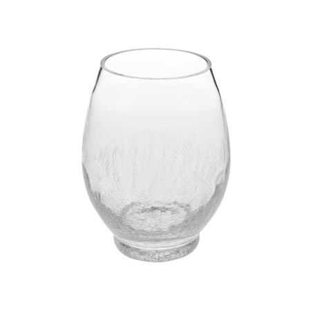 Photophore arrondi en verre soufflé transparent H25