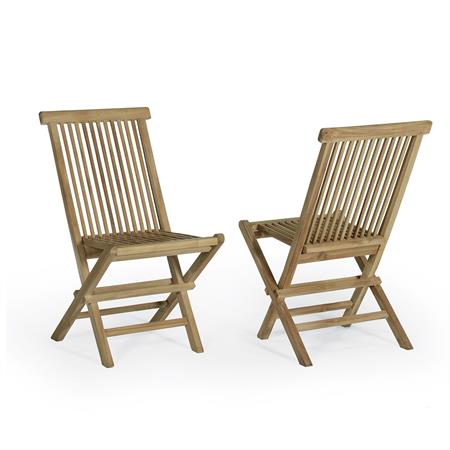 Chaises de jardin pliantes en teck massif  