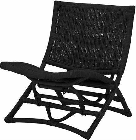 Chaise longue Baz en rotin noir - Bloomingville