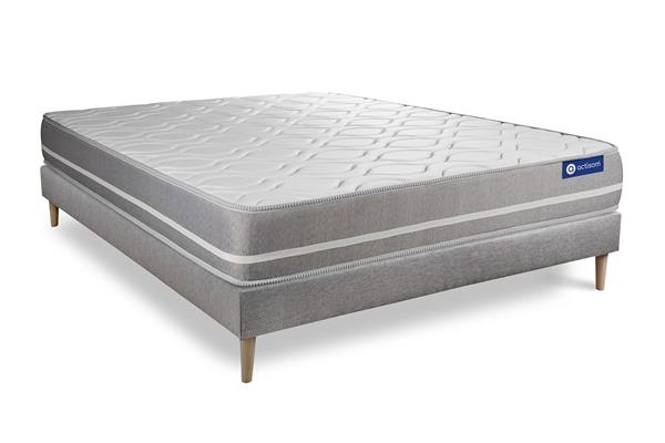 Ensemble 200x200 cm sommier kit gris