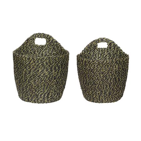 Set de 2 Panier rond noir et vert