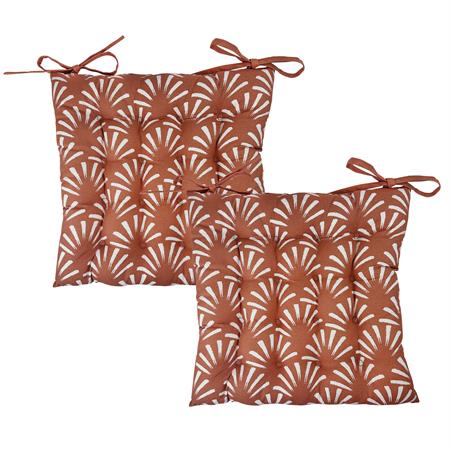 Lot de 2 galettes de chaise orange 40x40 en coton