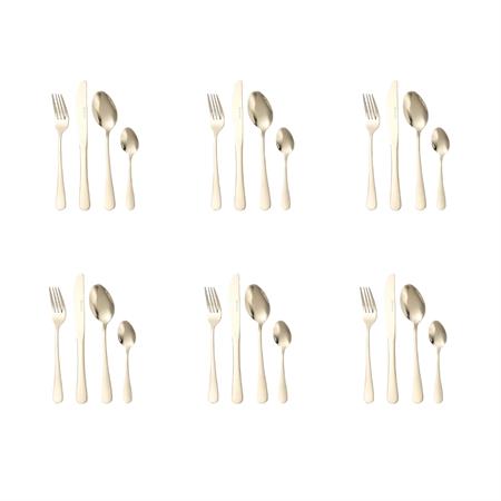 Ménagère en inox champagne 24 pièces