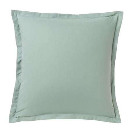 Taie d'oreiller unie en coton vert de gris 63x63