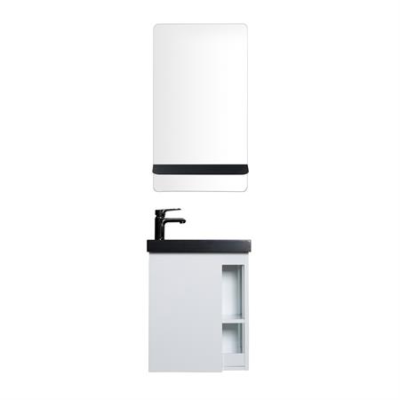 Meuble lave-mains HAMPTON Blanc avec vasque noire 