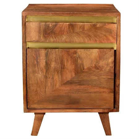 Table de chevet en bois détails dorés