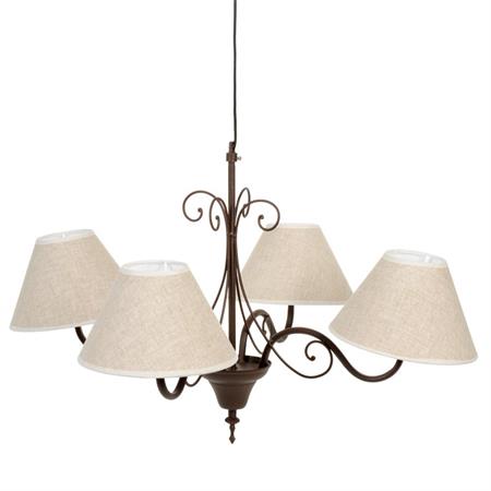 Lustre 4 branches en métal et toile beige D 69 cm AVIGNON