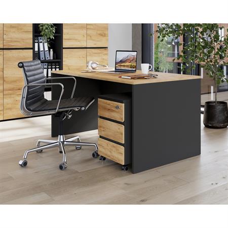 Bureau droit contemporain chêne/graphite