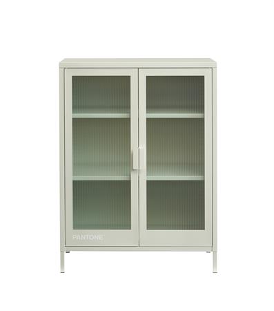 Buffet beige sable portes en verre cannelé