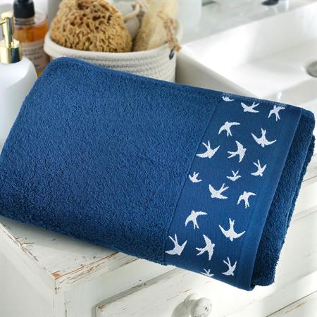 Drap de bain 70x140 bleu marine en coton 450 g/m²