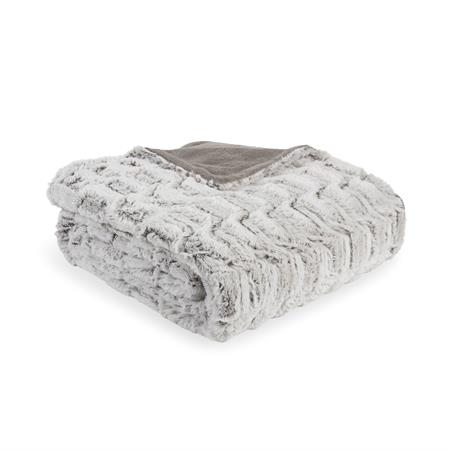 Plaid imitation fourrure gris 150x250