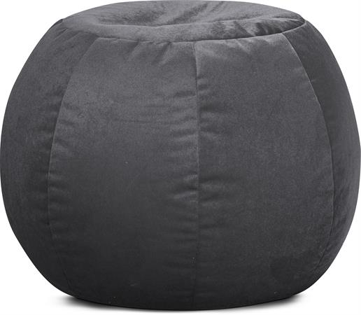 Pouf rond confort aspect velours anthracite 75x50cm