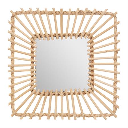 Miroir rotin carré 40x40cm