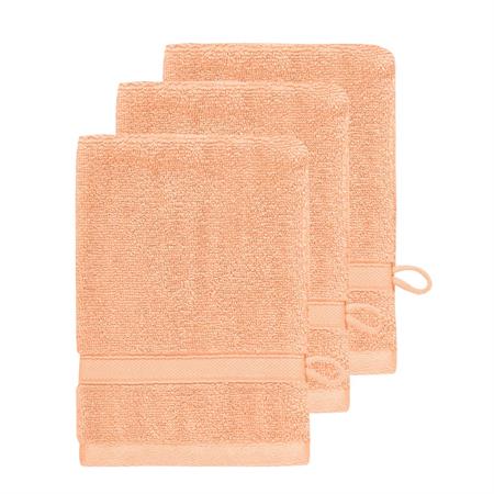 Lot de 3 gants de toilette 600 g/m²  rose thé 16x22 cm