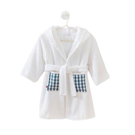 Peignoir enfant blanc & imprimé vichy 